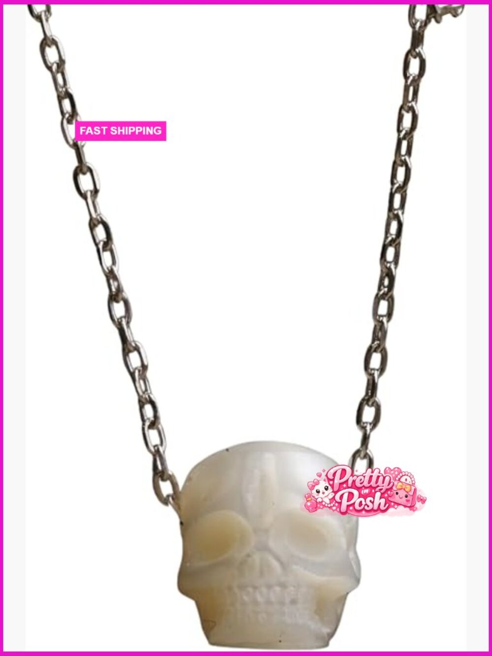 Minimalist Pearl Skull Necklace 925 Sterling Silver Pendant Necklace
